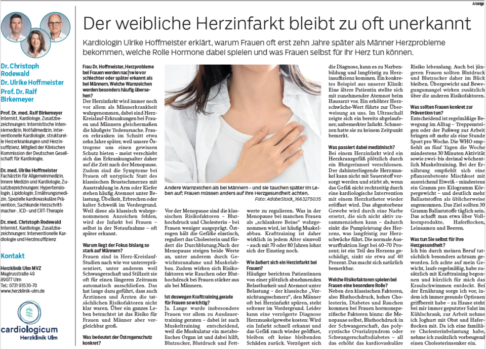 Beitrag der weibliche Herzinfarkt