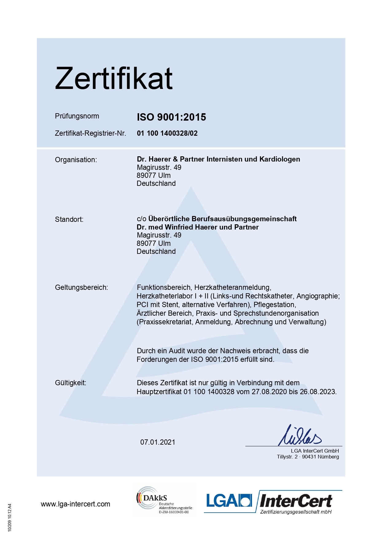 Zertifikat ISO 9001 page 0001