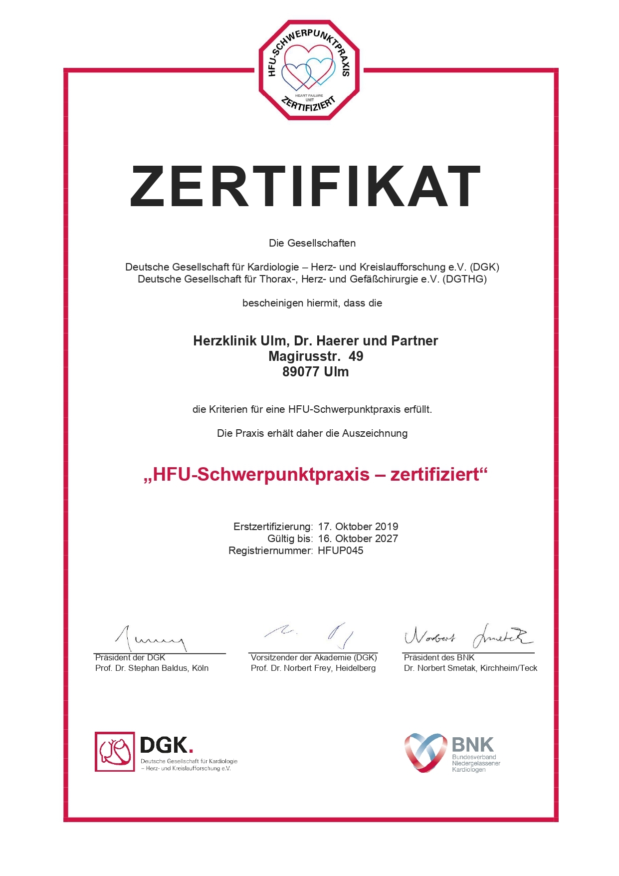 Zertifikat RZ 1 HFUP045 Ulm 230321 page 0001